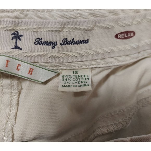 Tommy Bahama Womens Capri 12 Beige Stretch Relaxed Fit 5 Pocket Pants - Picture 7 of 9